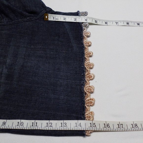 Institute Liberal lace bottom raw‎ hem denim shorts 14 - Picture 10 of 15